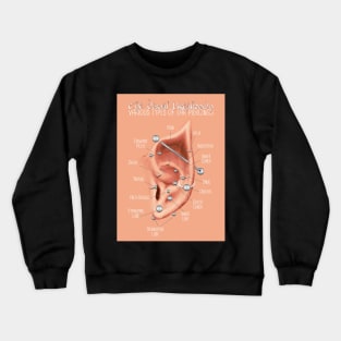 Elven Ear Piercing Chart Crewneck Sweatshirt